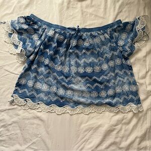 Blue and white tie-dye I.N.C blouse